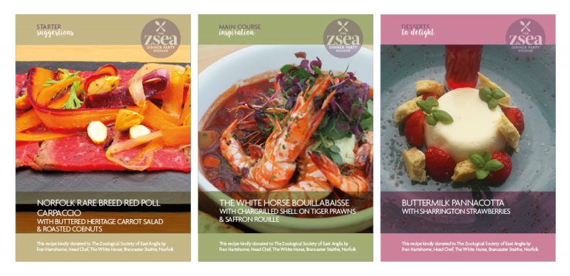 Image of menus featured in fundraising campaign pack