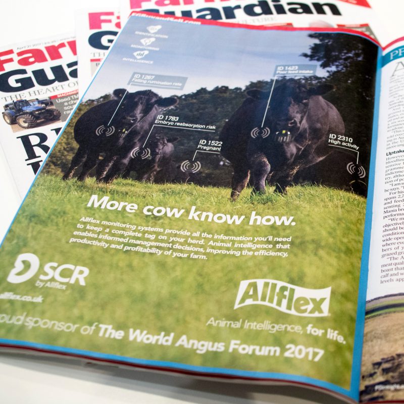 An image of Allflex's print ad in Farmers Guardian
