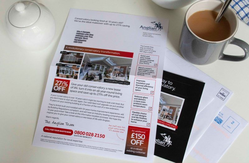 Anglian Home Improvements Direct Mail pack