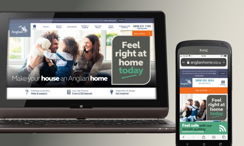 Anglian Home Improvement Brand Response Campaign on website and phone