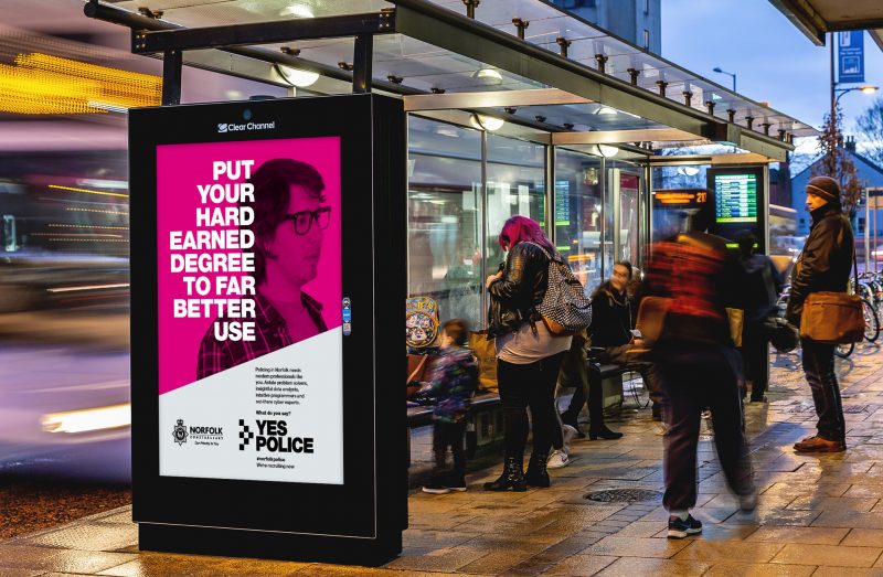 Norfolk and Suffolk Police Campaign Bus Shelter