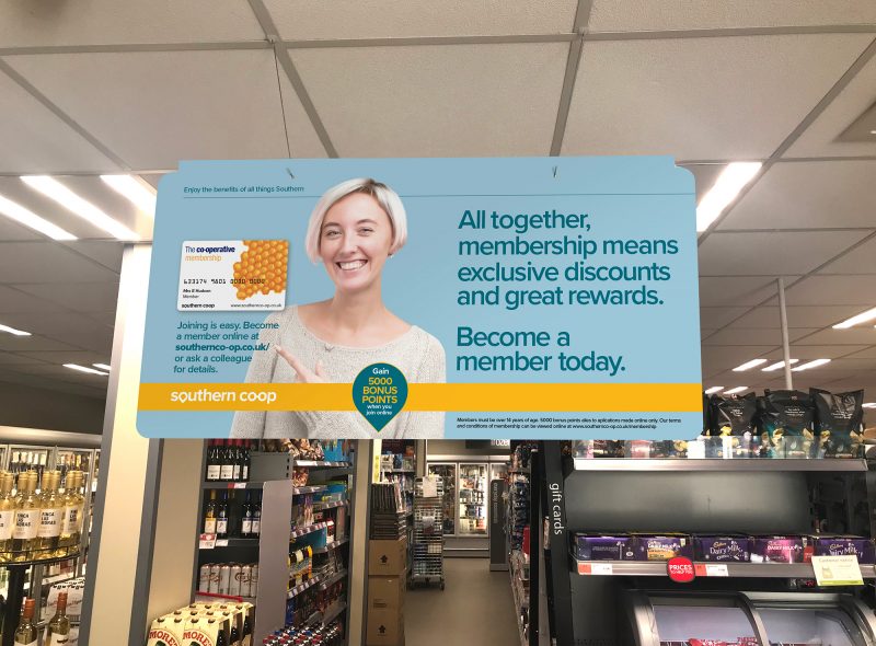 Southern Co-op Membership Campaign point of sale board